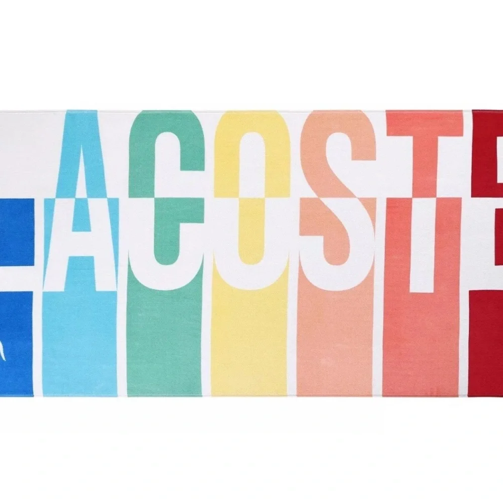 🆕 Lacoste Rainbow Logo Cotton Beach Towel 36